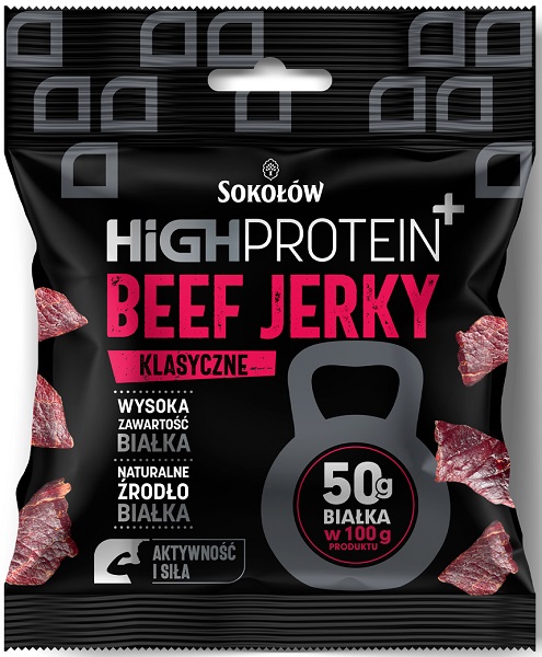 Sokołów High Protein Beef Dörrfleisch aus getrocknetem Rindfleisch 