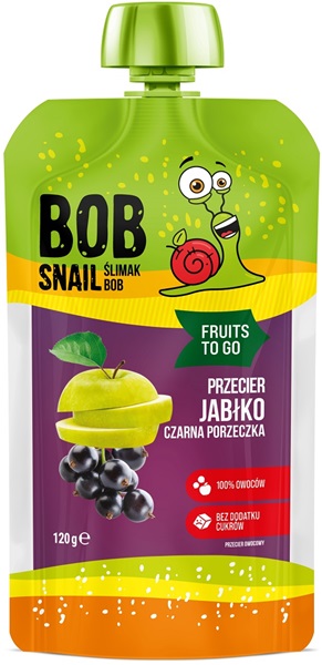 Bob Snail Mus Fruits To Go jabłko czarna porzeczka bez dodatku cukrów