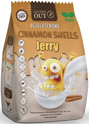 Jerry Gluten Out Зерновые скорлупы с корицей, без глютена 