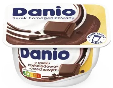 Danio Homogenized cheese with chocolate-nut flavor 