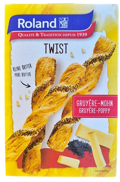 Roland Twisty z ciasta francuskiego z masłem, serem i makiem