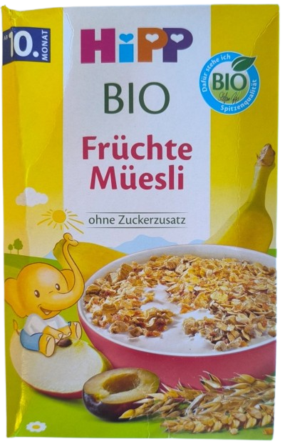 HiPP BIO od pokoleń, Musli Banany-Jabłka-Śliwki 