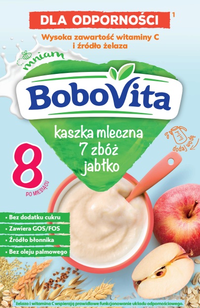 BoboVita Kaszka mleczna 7 zbóż jabłko