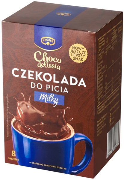 Krüger Milky Czekolada do picia o obniżonej zawartości tłuszczu (8 x 25 g)
