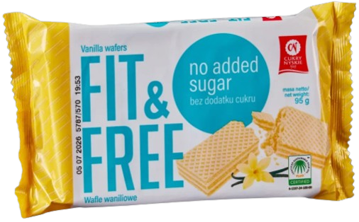 Cukry Nyskie Wafle z kremem waniliowym bez dodatku cukru