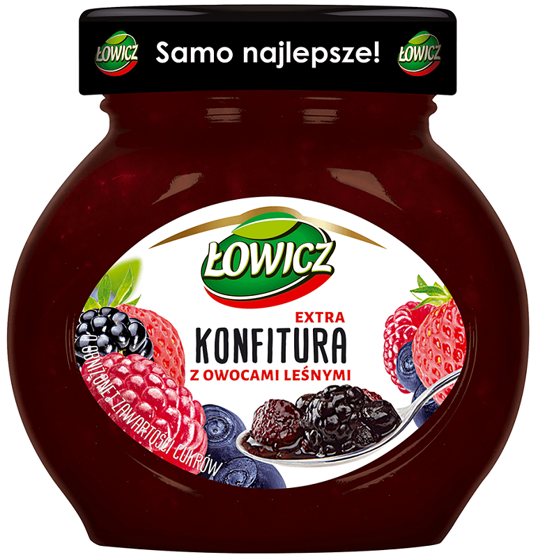 Łowicz Konfitura malinowa o obniżonej zawartości cukrów