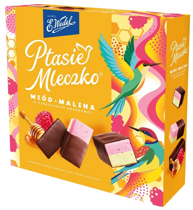 Wedel Ptasie mleczko miód-malina w czekoladzie deserowej