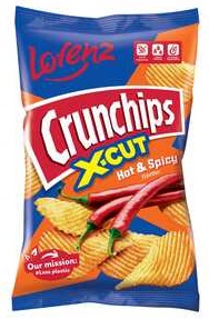 Crunchips Chipsy ziemniaczane	 X-CUT Hot&Spicy