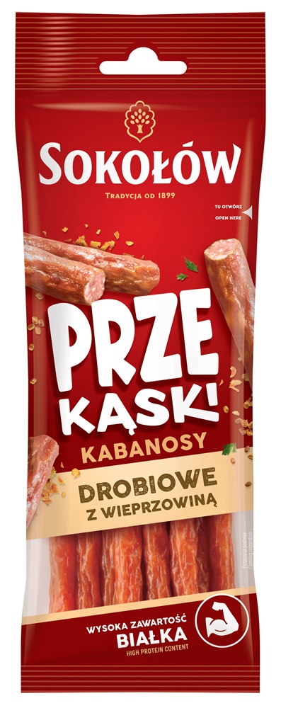 Sokołów Kabanosy drobiowe  z wieprzowiną