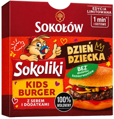 Sokołów Sokoliki Burger Kids z  serem i dodatkami