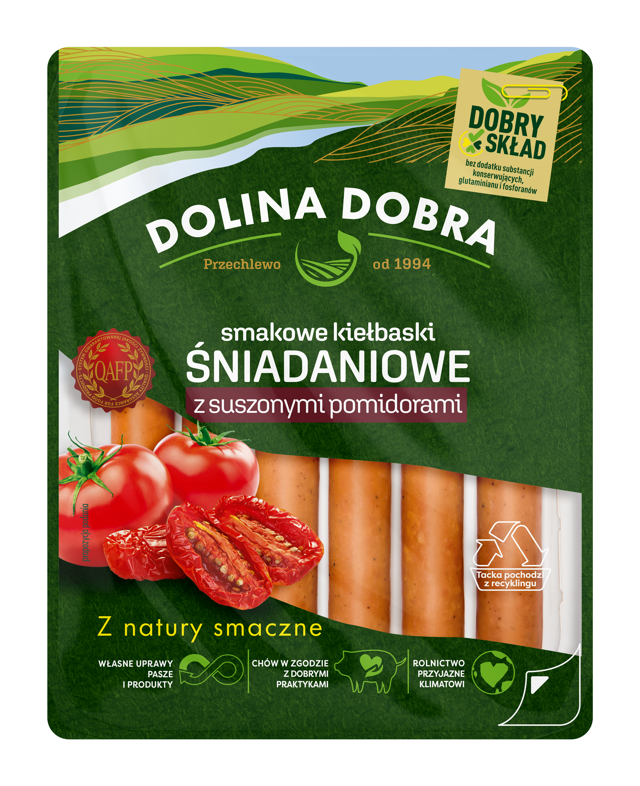 Dolina Dobra Kiełbaski śniadaniowe z suszonymi pomidorami