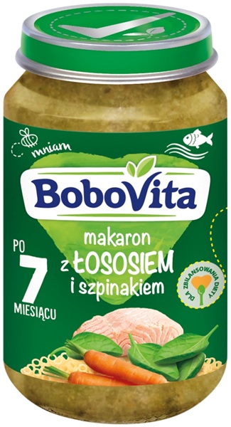 BoboVita Makaron z łososiem i szpinakiem