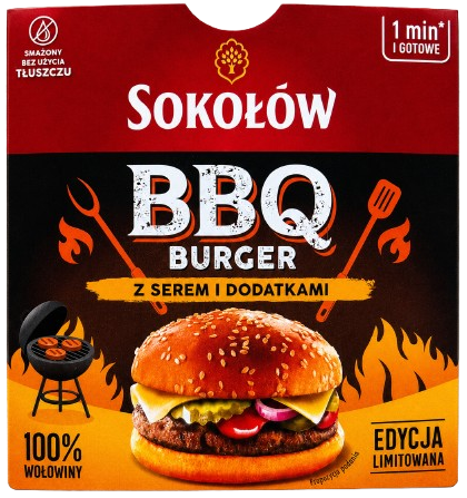 Sokołów BBQ Burger z serem i  dodatkami