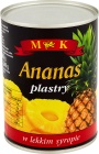 MK Ananas plastry w lekkim syropie