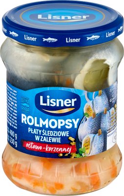 rolled herrings in the aromatic spicy marinade
