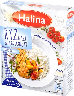 Halina arroz blanco grano largo 4x100 g