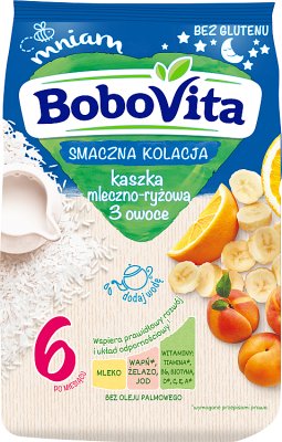 BoboVita kaszka mleczno-ryżowa 3 owoce Smaczna Kolacja