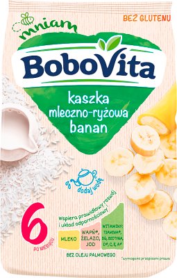milky-rice porridge with modified milk with bananas