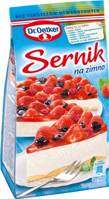 Dr. Oetker unbaked cheesecake with a jelly topping powdered