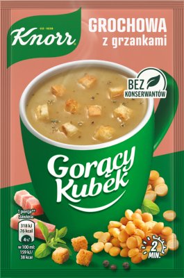 Knorr Gorący kubek zupa w proszku grochowa z grzankami