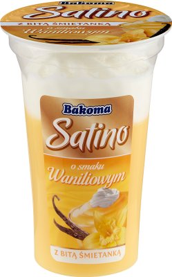 Satino lechoso postre de crema batida de vainilla