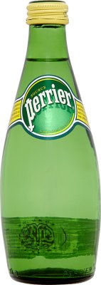 Perrier naturalna woda mineralna wzmocniona gazem ze źródła, w szklanej butelce