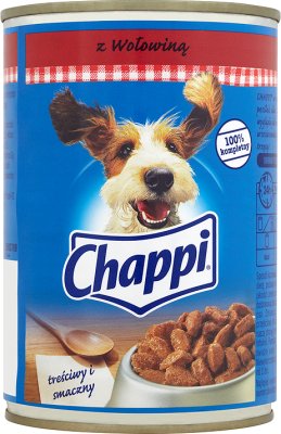 Chappi - mięsne kawałki w sosie, dla psów - puszka  z wołowiną i marchewką w sosie