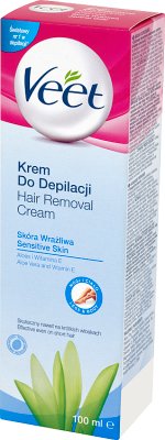 Veet crema depilatoria 5 minutos pieles sensibles, con leche de almendras