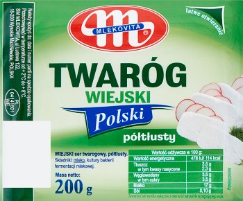 Mlekovita polnischer ländlicher Hüttenkäse halbfett