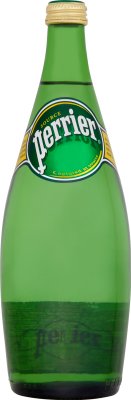 Perrier naturalna woda mineralna wzmocniona gazem ze źródła, w szklanej butelce