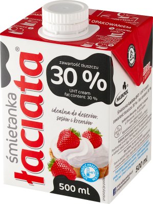 Łcrema aciata para postres UHT 30% grasa