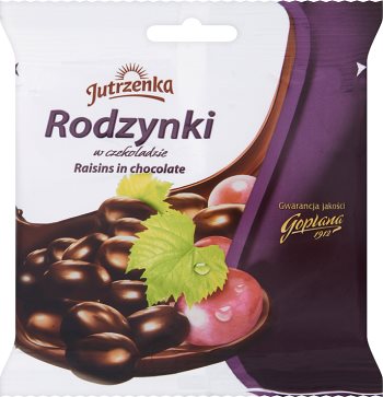 les raisins secs dans le chocolat