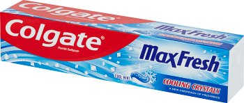 MaxFresh toothpaste teeth firmly with refreshing mint crystals