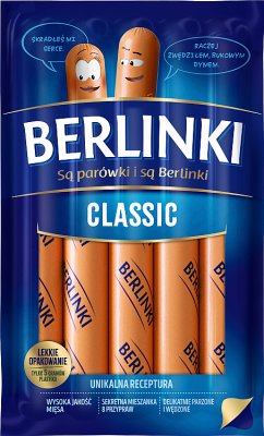 Saucisses de porc Berlinki 250g classique mince