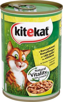 Kitekat - kawałki karmy w sosie, dla kotów - puszka z kurczakiem