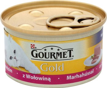Gourmet Gold karma dla dorosłych kotów puszka z wołowiną