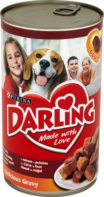 Darling - mokra karma dla psów - puszka z mięsem i wątróbką