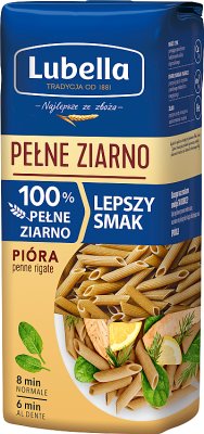 Lubella pasta Feathers (penne rigate) 100% Whole Grain