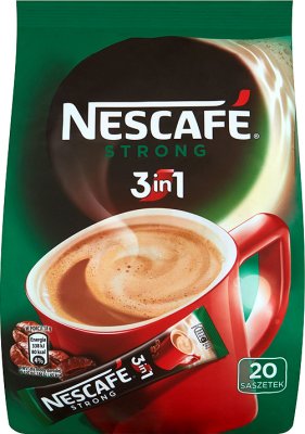 Nescafe Strong 3 w 1 mocna kawa rozpuszczalna z mlekiem i cukrem 20 saszetekek po 18g