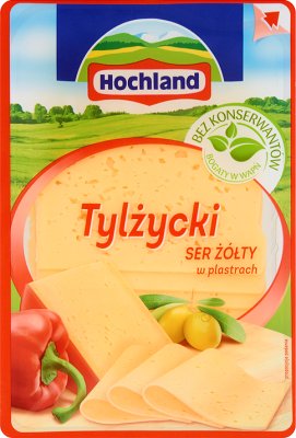 Hartkäse in Scheiben geschnitten Tilsit