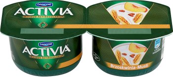 Danone Activia jogurt 2 x 125g brzoskwinia z musli