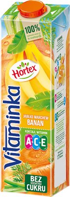 Zumo Hortex Vitaminka 100% Sin azúcares añadidos, zanahoria, manzana, plátano