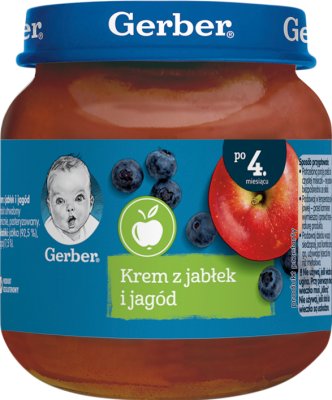 Gerber owoce  krem z jabłek i jagód