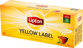 etiqueta amarilla té expreso negro