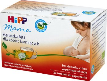HiPP Natal BIO herbatka dla kobiet karmiących, do pobudzenia laktacji, 20 torebek po 1,5g