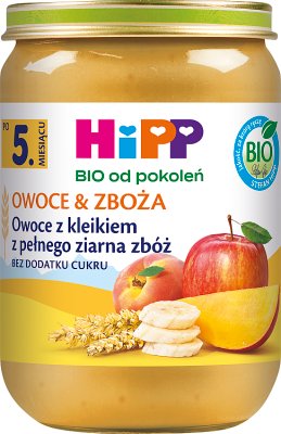 HiPP BIO od pokoleń, Owoce z kleikiem z pełnego ziarna zbóż 