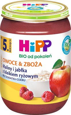 HiPP Maliny i jabłka z kleikiem ryżowym BIO