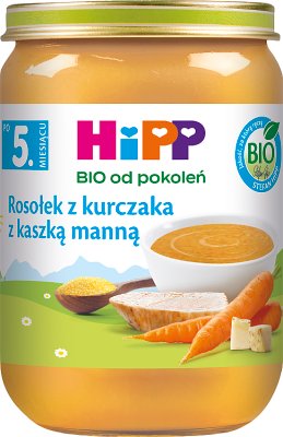 HiPP Rosołek z kurczaka z kaszką manną BIO