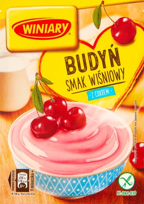 Winiary pudding with sugar cherry