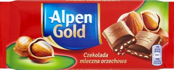 Alpen Gold czekolada  mleczna z orzechami laskowymi